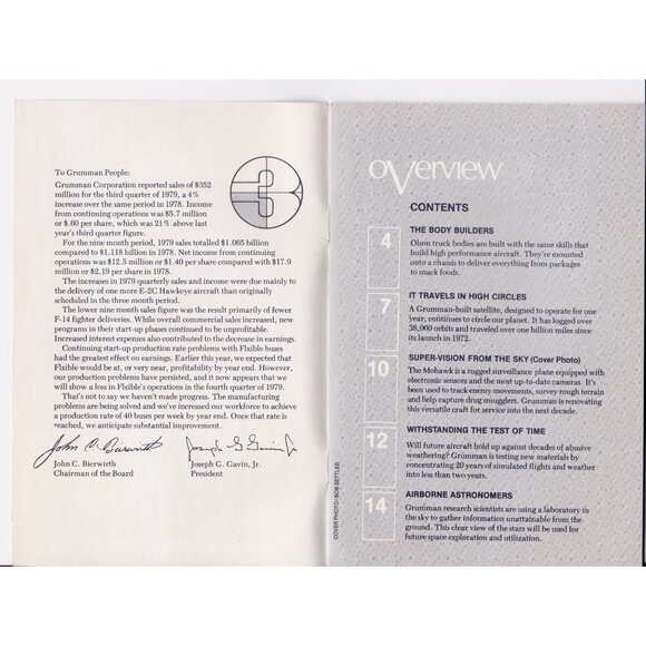 Grumman Overview Nov 1979 Aerospace Newsletter, NASA, LEM, Penn Central, Rare - Picture 2 of 7